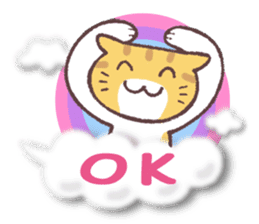 Cat riding a cloud (English) sticker #10740720
