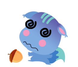 A Blue Squirrel Playing with Chessnuts sticker #10745737