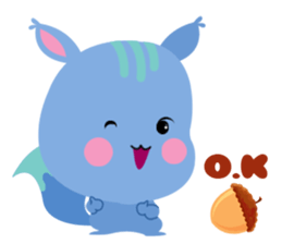 A Blue Squirrel Playing with Chessnuts sticker #10745739