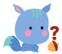 A Blue Squirrel Playing with Chessnuts sticker #10745740