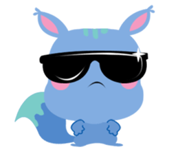 A Blue Squirrel Playing with Chessnuts sticker #10745741