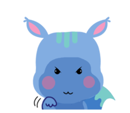 A Blue Squirrel Playing with Chessnuts sticker #10745744