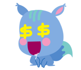 A Blue Squirrel Playing with Chessnuts sticker #10745745