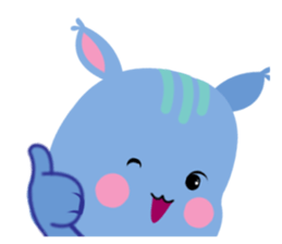 A Blue Squirrel Playing with Chessnuts sticker #10745747