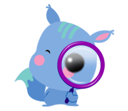 A Blue Squirrel Playing with Chessnuts sticker #10745749