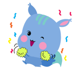 A Blue Squirrel Playing with Chessnuts sticker #10745750