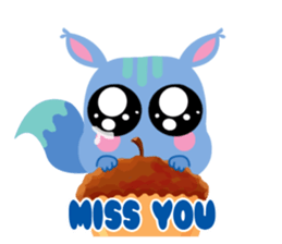 A Blue Squirrel Playing with Chessnuts sticker #10745751