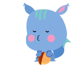 A Blue Squirrel Playing with Chessnuts sticker #10745753