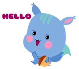 A Blue Squirrel Playing with Chessnuts sticker #10745754