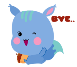 A Blue Squirrel Playing with Chessnuts sticker #10745756