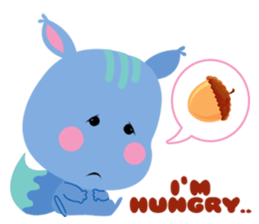 A Blue Squirrel Playing with Chessnuts sticker #10745759