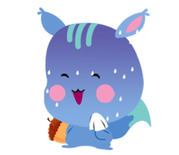 A Blue Squirrel Playing with Chessnuts sticker #10745760