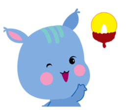 A Blue Squirrel Playing with Chessnuts sticker #10745765