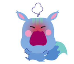 A Blue Squirrel Playing with Chessnuts sticker #10745768