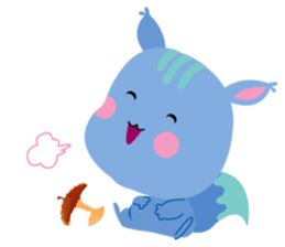 A Blue Squirrel Playing with Chessnuts sticker #10745769