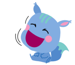 A Blue Squirrel Playing with Chessnuts sticker #10745770