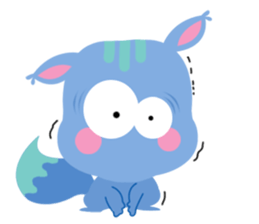 A Blue Squirrel Playing with Chessnuts sticker #10745772