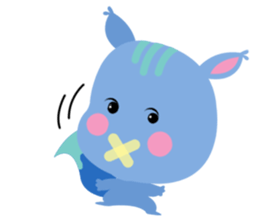 A Blue Squirrel Playing with Chessnuts sticker #10745773