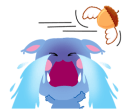 A Blue Squirrel Playing with Chessnuts sticker #10745774