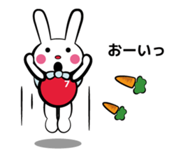 Rabbit in red shirt sticker #10747194