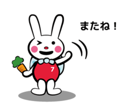 Rabbit in red shirt sticker #10747195
