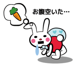 Rabbit in red shirt sticker #10747196