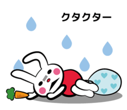 Rabbit in red shirt sticker #10747197