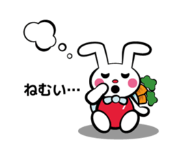 Rabbit in red shirt sticker #10747198