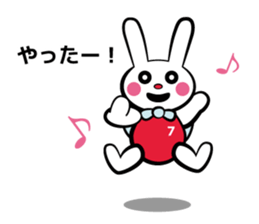 Rabbit in red shirt sticker #10747202