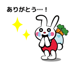 Rabbit in red shirt sticker #10747203
