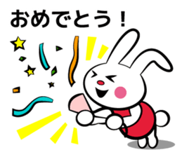 Rabbit in red shirt sticker #10747204