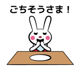 Rabbit in red shirt sticker #10747205