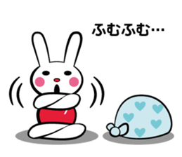 Rabbit in red shirt sticker #10747210