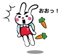 Rabbit in red shirt sticker #10747211