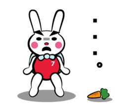Rabbit in red shirt sticker #10747212