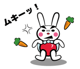 Rabbit in red shirt sticker #10747213