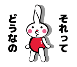 Rabbit in red shirt sticker #10747215