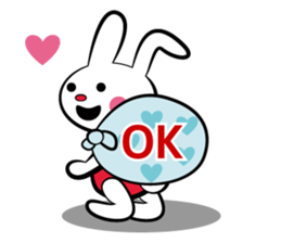 Rabbit in red shirt sticker #10747216