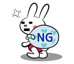 Rabbit in red shirt sticker #10747217