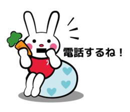 Rabbit in red shirt sticker #10747220