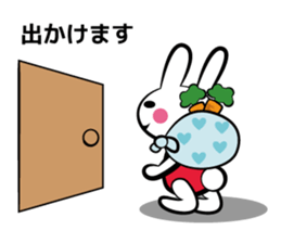 Rabbit in red shirt sticker #10747228