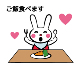 Rabbit in red shirt sticker #10747231