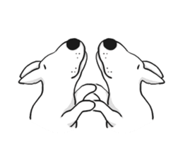 My friend pug and bull terrier. sticker #10753958