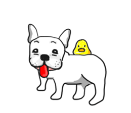 My friend pug and bull terrier. sticker #10753968