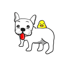 My friend pug and bull terrier. sticker #10753968