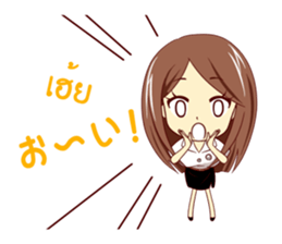 Expression of the girls in Thailand sticker #10755703