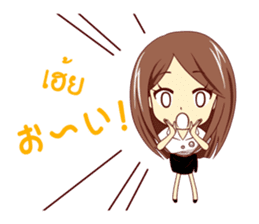 Expression of the girls in Thailand sticker #10755703