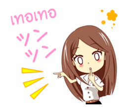 Expression of the girls in Thailand sticker #10755715