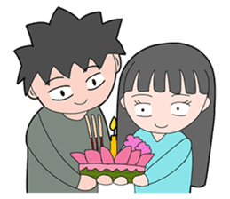 Loy Krathong Festival & Songkran Day sticker #10757496