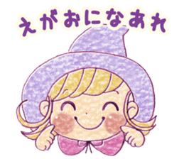 Girl's witches and cat sticker #10763508